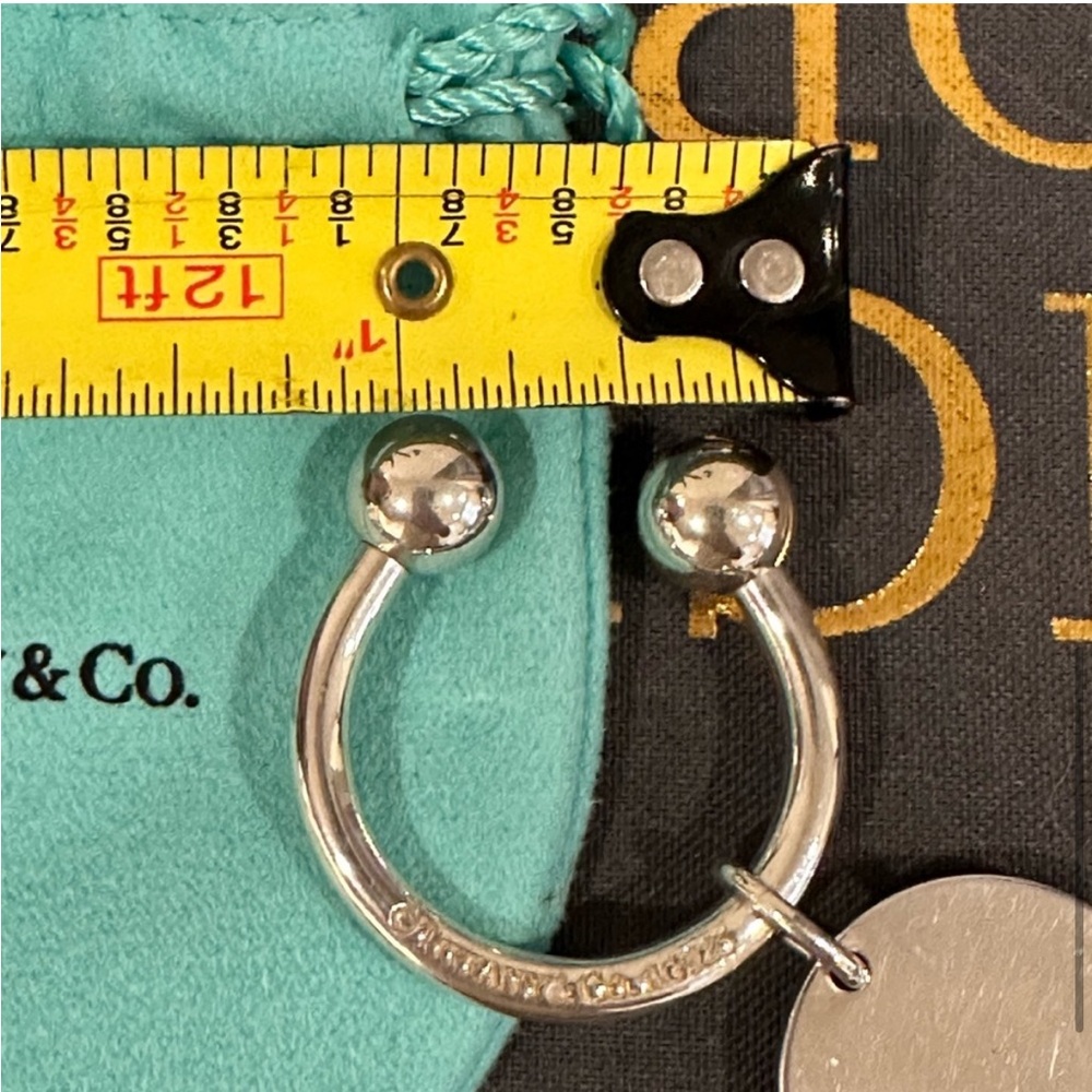 Tiffany And Co Vintage Sterling Silver Horseshoe Keyring And Circle Tag - Picture 6 of 8